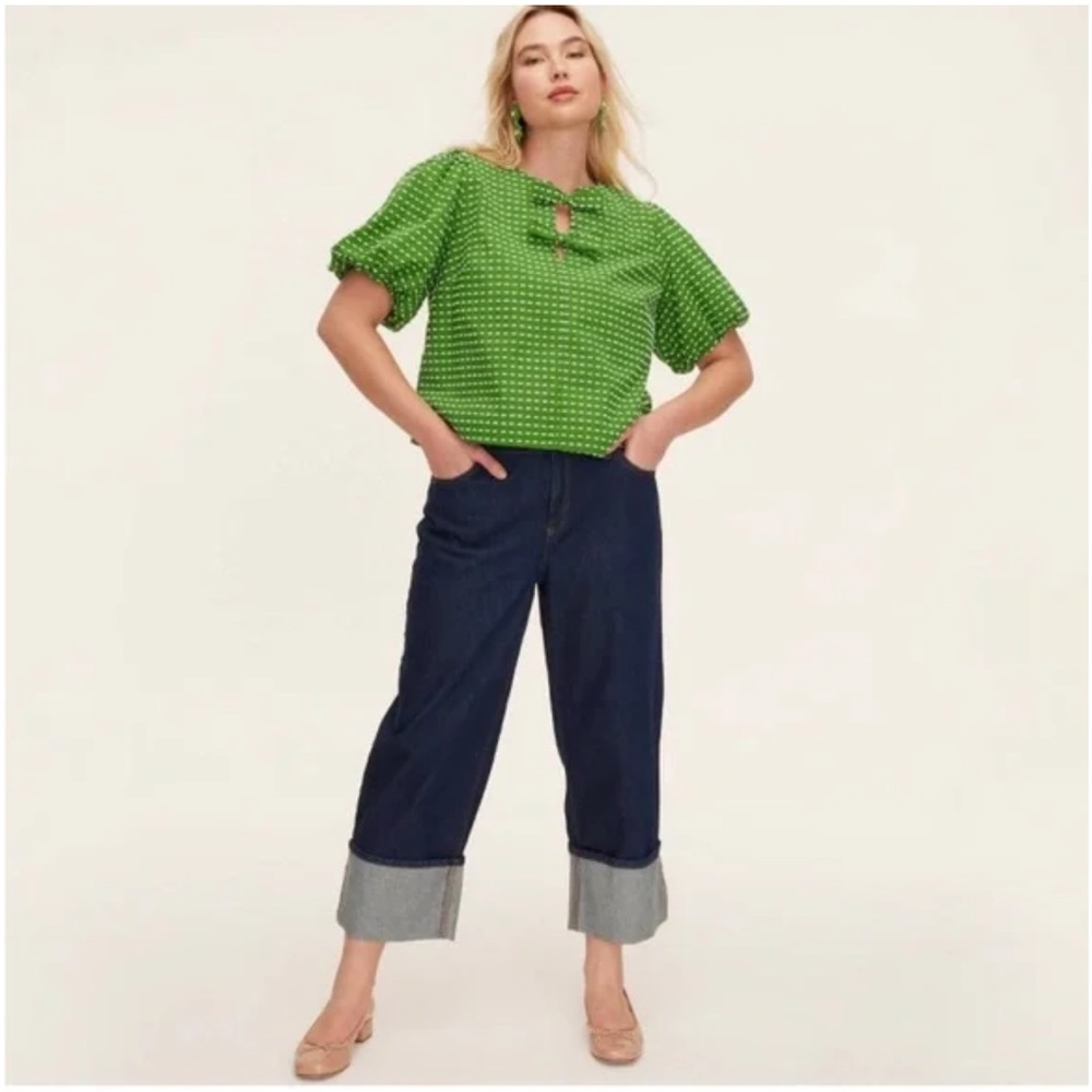 Women’s High Rise Straight Leg Wide Cuff Jeans Kate Spade x Target Size 4 NWT